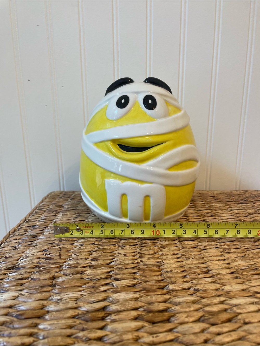 NWOB- Mummy Yellow M&M Ceramic Candy Jar